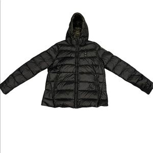 Blauer USA Womens down jacket. Black/green. XL. Hooded.